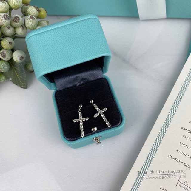 Tiffany飾品 蒂芙尼女士專櫃爆款925十字架耳環  zgt1648